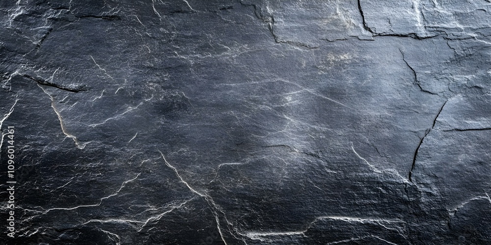 Poster a textured surface of dark stone or slate with visible natural patterns and subtle variations in col