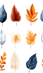 Obraz premium Floral flowers and beautiful colorful leaves wallpaper seamless pattern for interior decoration or background.