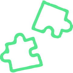 Puzzle single vector line icon