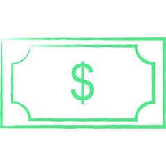 Dollar single vector line icon
