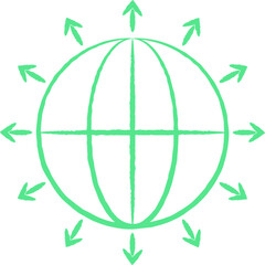 Globe single vector line icon
