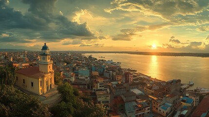  Panoramic Photo of the View of Guayaquil from the Top of the City