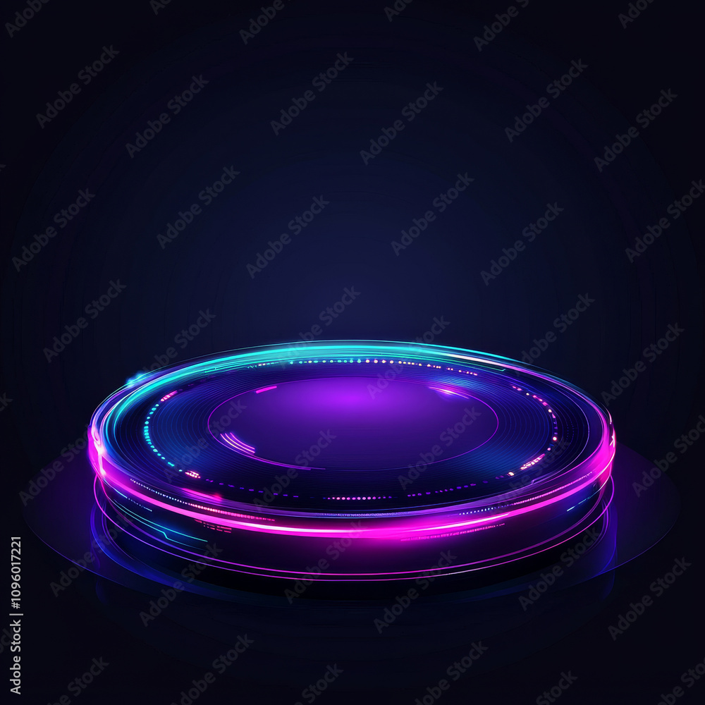 Poster a hud circle hologram designed for ui, ux, and gui presentations, featuring a sci-fi dashboard with 