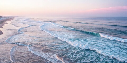 delicate waves in soothing shades of pale pink and blue, gentle motion, relaxed state