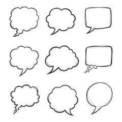 Obraz premium Various blank empty speech bubbles and thought bubbles collection