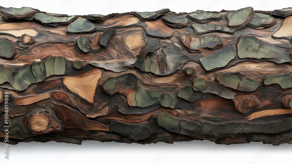 Poster Abstract close-up of tree bark with intricate natural patterns.
