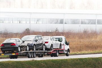 Professional Vehicle Recovery in Action. Tow car truck.