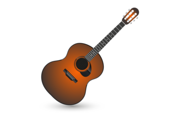 Brown guitar Classic vector-illustration on isolated background. A modern dark brown surface guitars acoustric icon vector