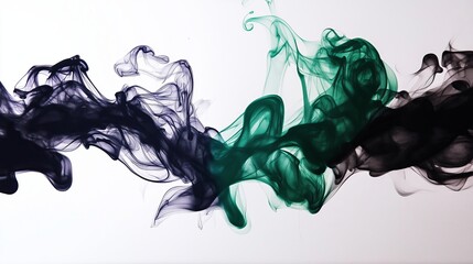 Abstract ink smears in smoky shades of black, navy, and emerald