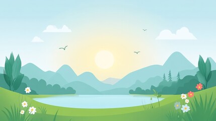 Naklejka premium Serene Landscape for Retirement Bliss