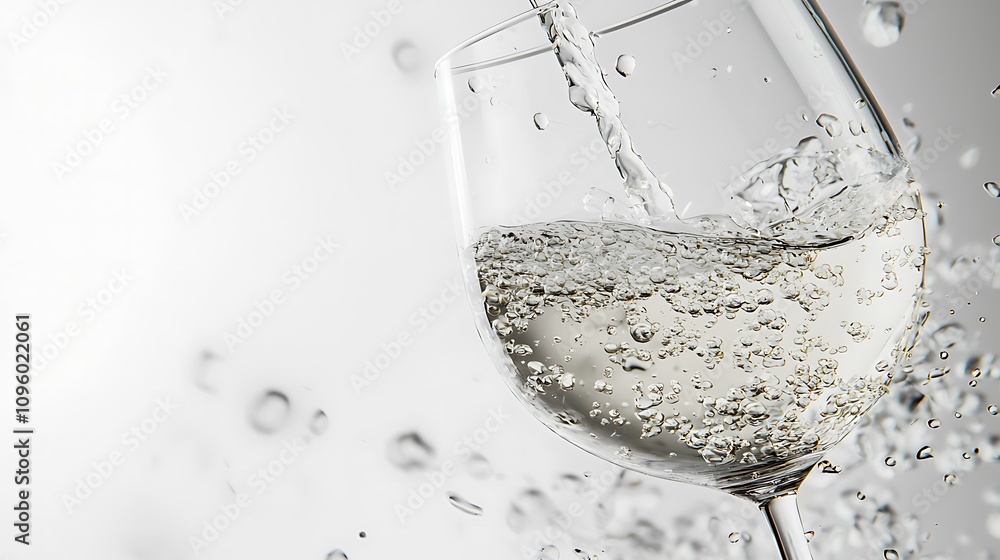 Poster a splash of sparkling water fills a glass, creating an invigorating visual of bubbles and liquid aga