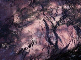 お寺の巨大の岩の様子