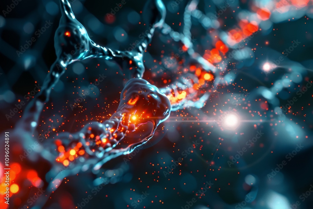Aufkleber a microscopic view of nanobot technology ,a detailed depiction of the brain, showcasing its complex 