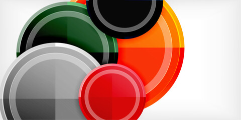 Abstract background - multicolored circles, trendy minimal geometric design, vector illustration