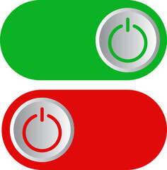 Toggle switch button icon set. On and Off Toggle Switch Button. power toggle icons.
