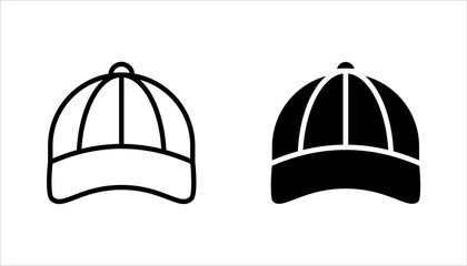 Baseball cap line icon set, clothes and wear, vector illustration on white background