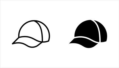 Baseball cap line icon set, clothes and wear, vector illustration on white background