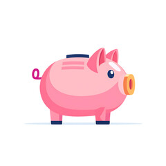 Obraz premium Cute Cartoon Piggy Bank for Financial Savings