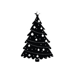 Christmas tree decorated with light vector merry Christmas, isolated on a transparent background. Generative AI