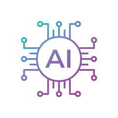Artificial Intelligence AI Chip in Human Brain. Artificial Intelligence icon with Machine learning, digital skills, generative AI, AI technology, algorithm, virtual intelligence and future
