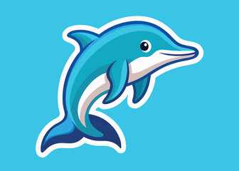 Fototapeta premium A bright dolphin with a friendly expression, ready for fun in the ocean.