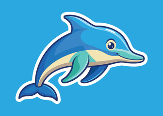 Fototapeta premium A playful dolphin swimming gracefully, full of life and excitement.