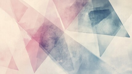 Abstract geometric shapes in pastel hues blending with a soft watercolor wash, creating a gentle and soothing visual experience.