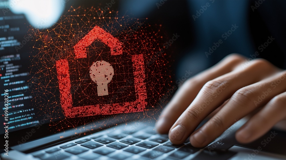 Poster digital security alert: proactive warning for system vulnerabilities, protecting information integri