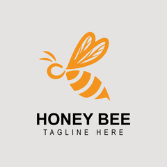 Honey bee logo Design template vector illustration