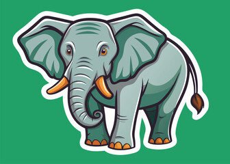 Fototapeta premium A cheerful elephant with bright features, radiating warmth and happiness.