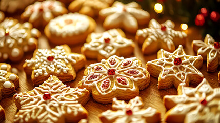 Background of Czech traditional homemade Christmas cookies