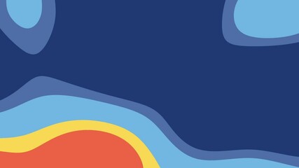 Abstract art with wavy blue, orange, and yellow shapes suitable for backgrounds, modern designs, digital art, websites, and artistic projects.