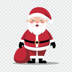 santa claus with a bag.  Cute Cartoon Santa Claus with a Sack of Gifts