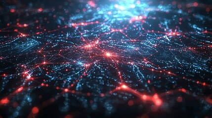 Obraz premium Abstract digital network with glowing nodes.