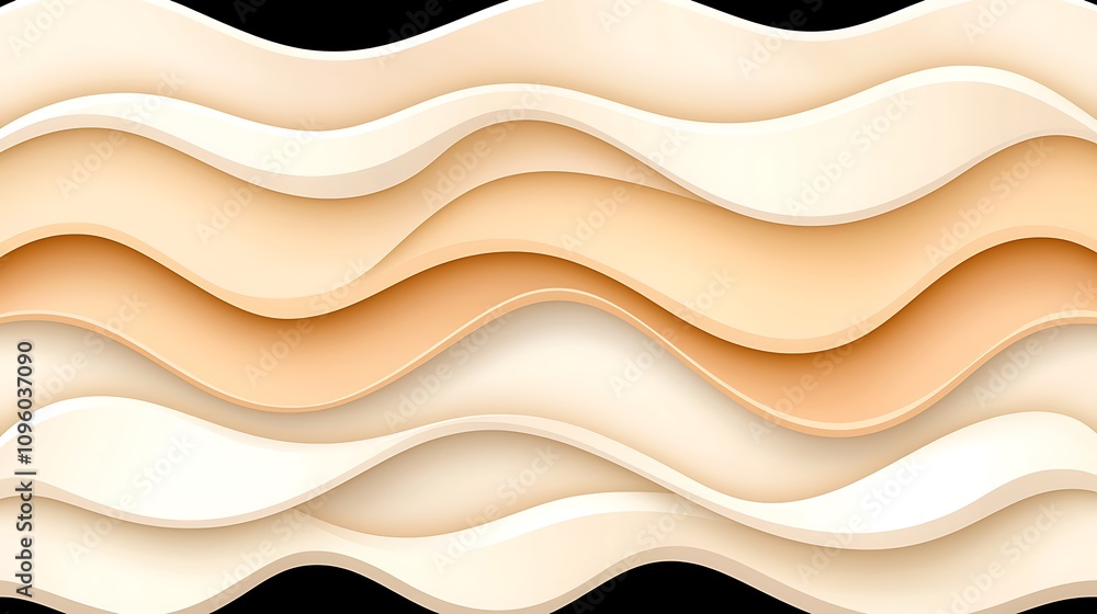 Poster abstract wavy pattern design featuring smooth curves and soft tones on a dark background ideal for b
