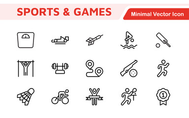 Sports Icon Set. A dynamic collection of vibrant icons representing various sports and activities, perfect for enhancing apps, websites, and marketing materials.