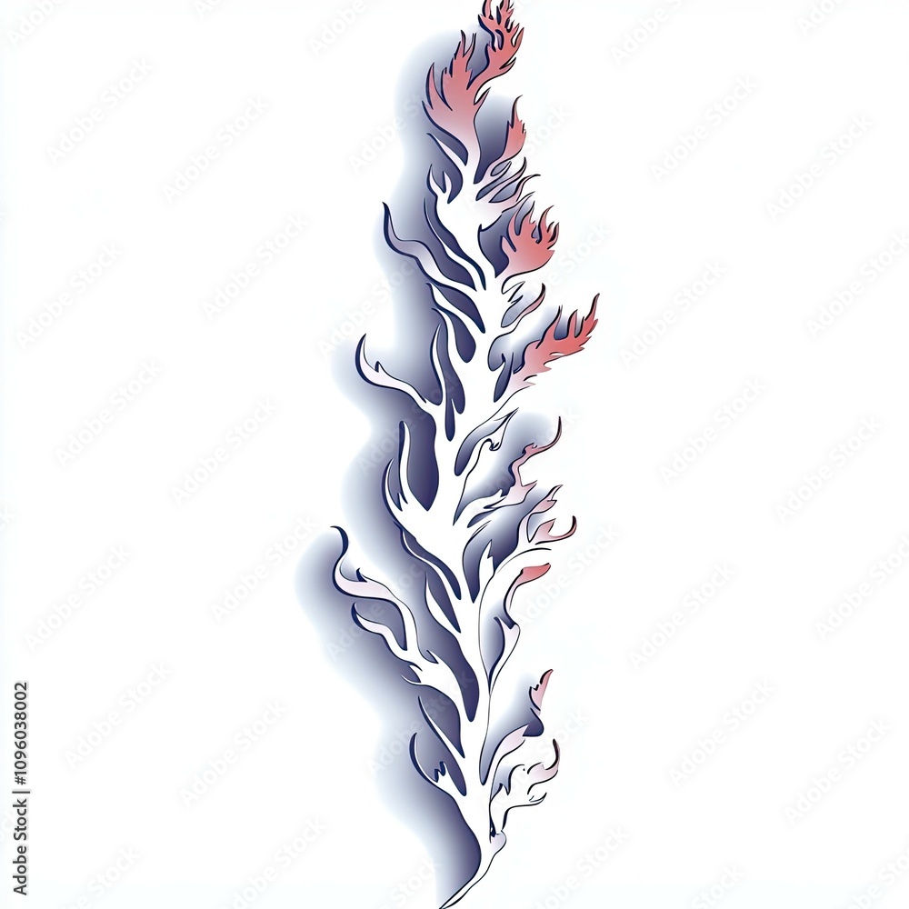 Poster a stylized, artistic representation of a plant-like structure with intricate details and vibrant col