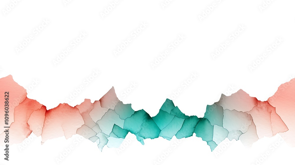 Poster abstract watercolor illustration with colorful texture and smooth gradient that creates a serene bac