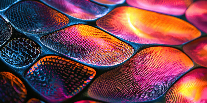 A colorful, abstract design with a snake-like pattern - Powered by Adobe