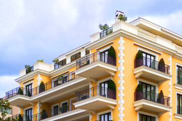 Fototapeta premium Luxury apartments near marina with Mediterranean charm