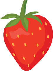 Cartoon strawberry on white background. Vector illustration.