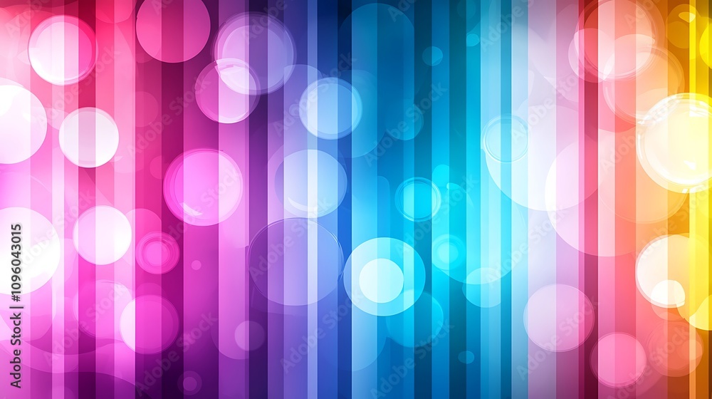 Poster colorful abstract background with vibrant stripes and soft bokeh effect for use in modern design and