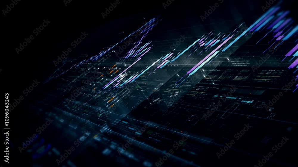 Leinwandbilder Dynamic data visuals for business info graphics, animated charts, and data-driven insights for a business meeting mock-up. Explore the world of trading, stock exchanges, and crypto