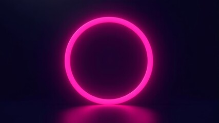 Obraz premium pink geometric circle on dark background.