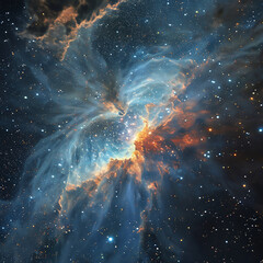 Stunning view of a nebula in deep space. Generative AI