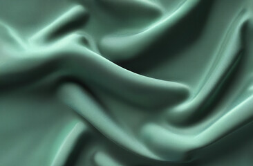 Obraz premium Elegant soft green satin fabric.Generative AI