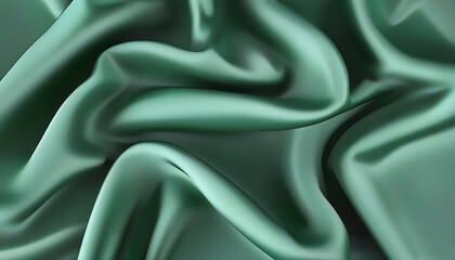 Obraz premium Elegant soft green satin fabric.Generative AI