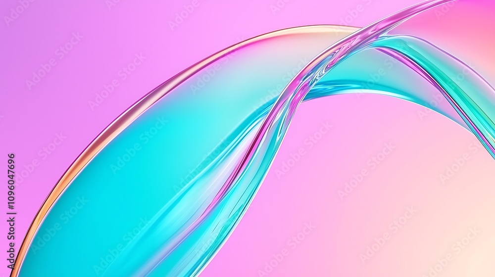 Poster abstract fluid shapes with vibrant colors, soft curves, and gradient background for artistic and mod