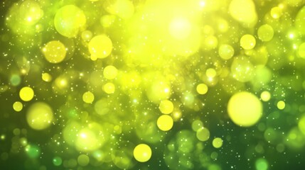 Obraz premium Vibrant Green and Yellow Bokeh Background