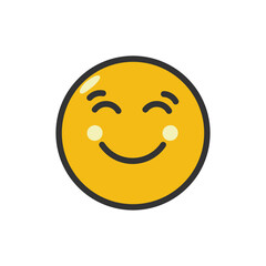 Smile face emoticon icon isolated vector illustration